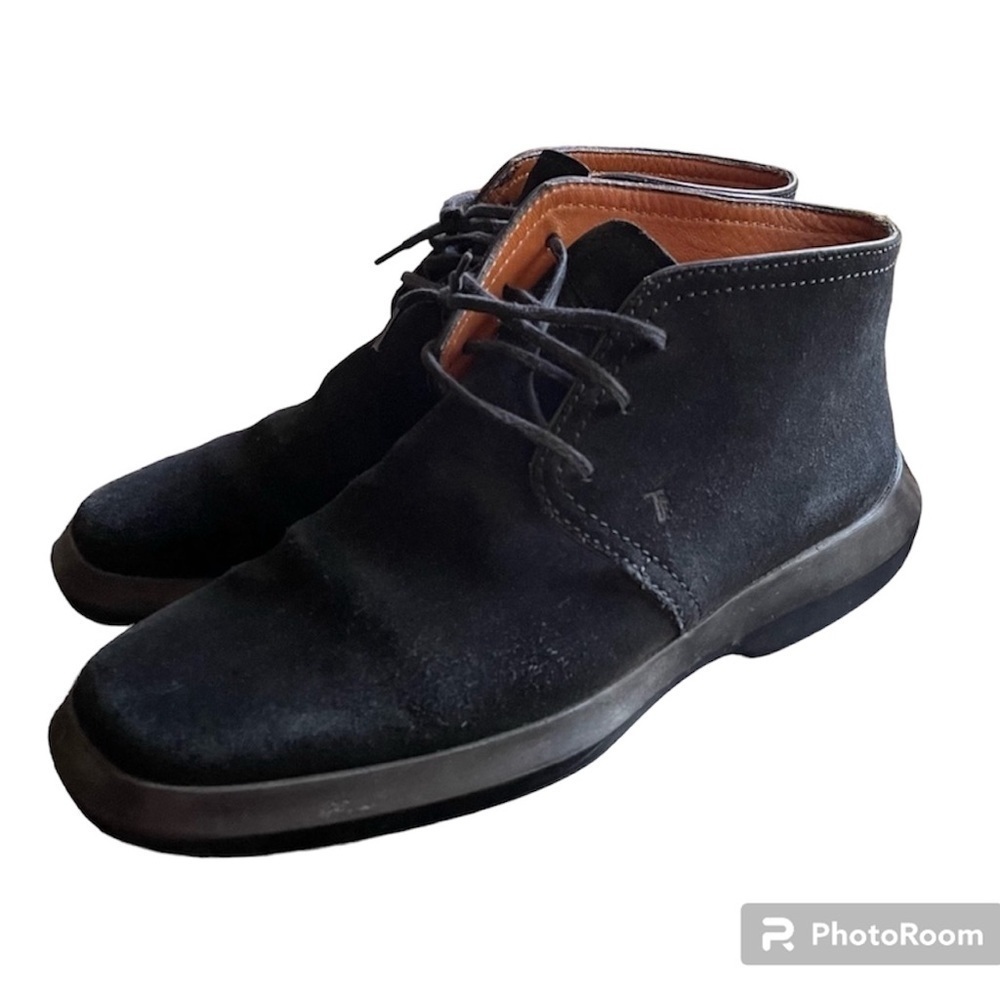 Tod’s Men’s‎ Black Leather Suede Lace Up Chukka Boots Size 6.5